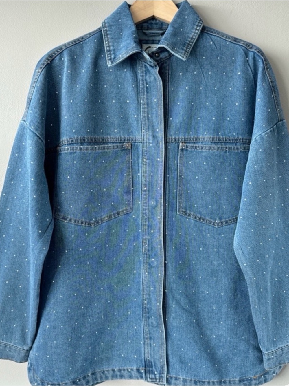 Denim Jacket  rhinestones - Blue size s oversized
